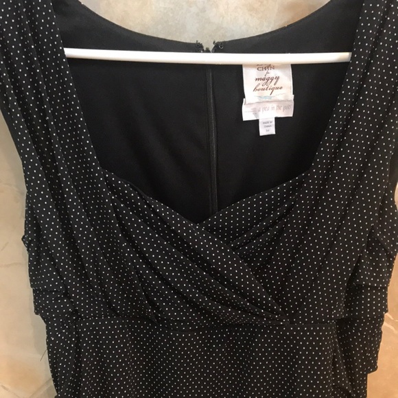 Maternity Dress Black Polka Dot - Picture 2 of 2